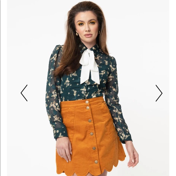 NWT Smak Parlour Teal & White Floral
Street Savvy Blouse - Picture 1 of 5